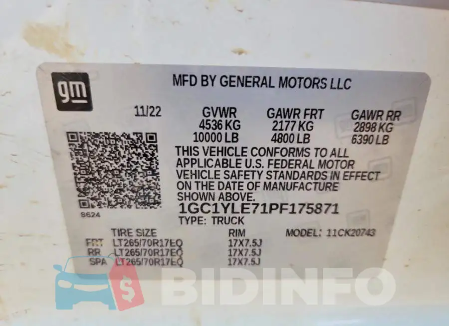 1GC1YLE71PF175871 Photo# 12