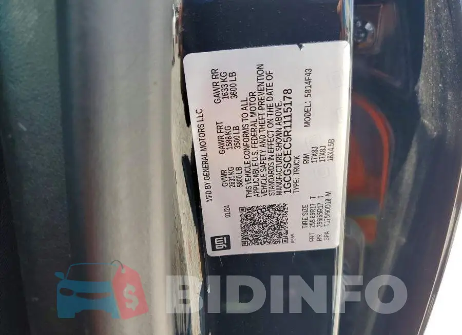 1GCGSCEC5R1115178 Photo# 12