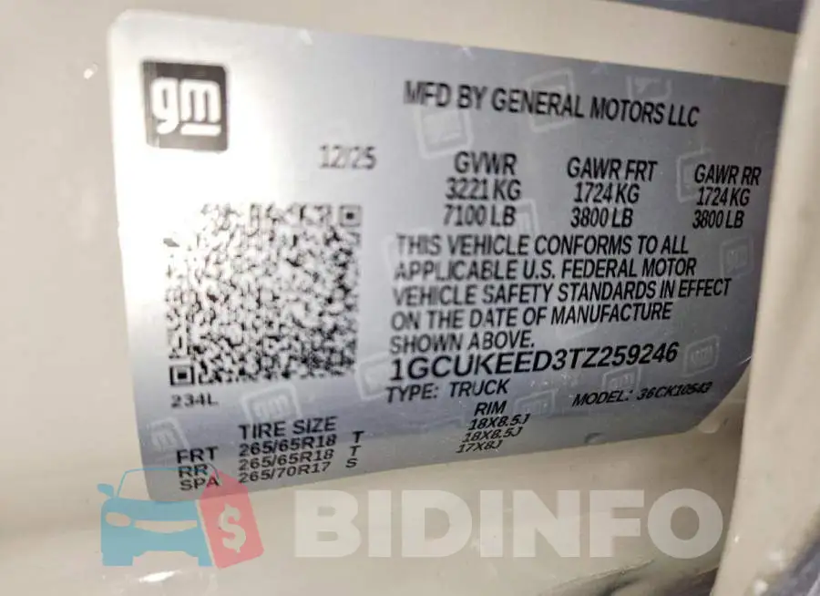 1GCUKEED3TZ259246 Photo# 12