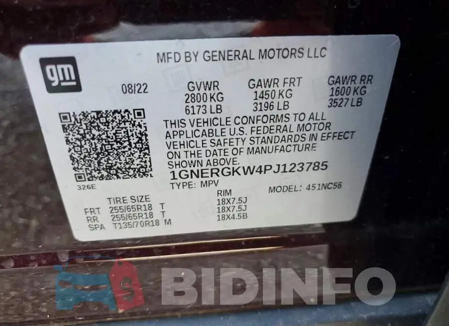 1GNERGKW4PJ123785 Photo# 14