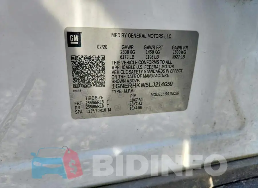 1GNERHKW5LJ214659 Photo# 14