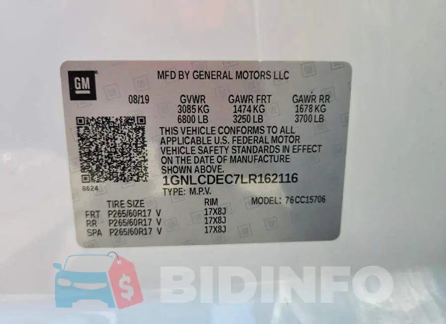 1GNLCDEC7LR162116 Photo# 12