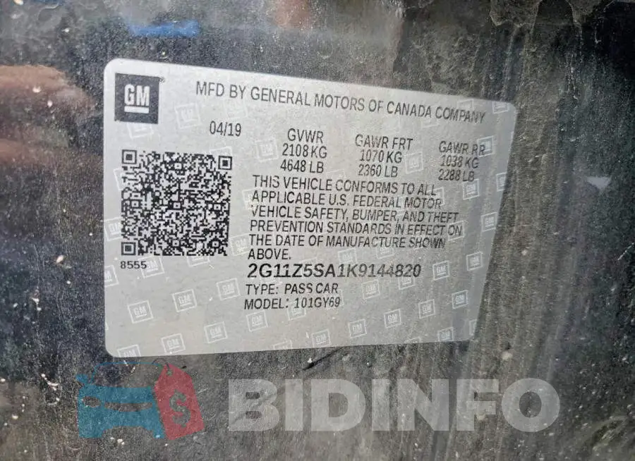 2G11Z5SA1K9144820 Photo# 13
