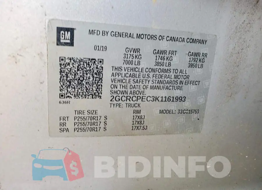 2GCRCPEC3K1161993 Photo# 12