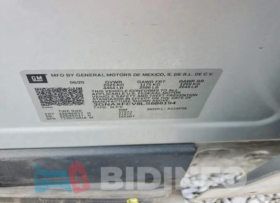 3GNAXFEV8LS688194 Photo# 13