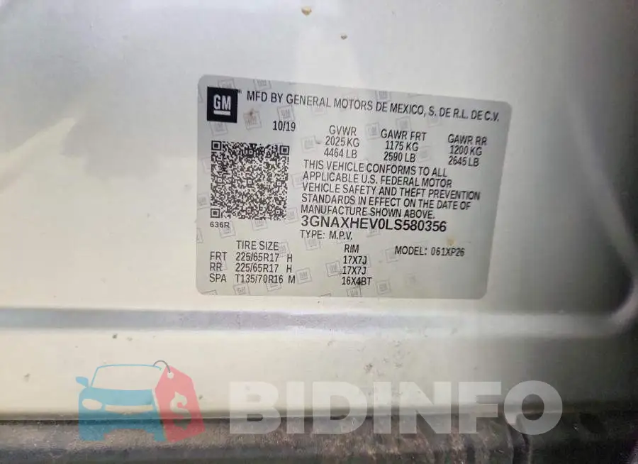 3GNAXHEV0LS580356 Photo# 13