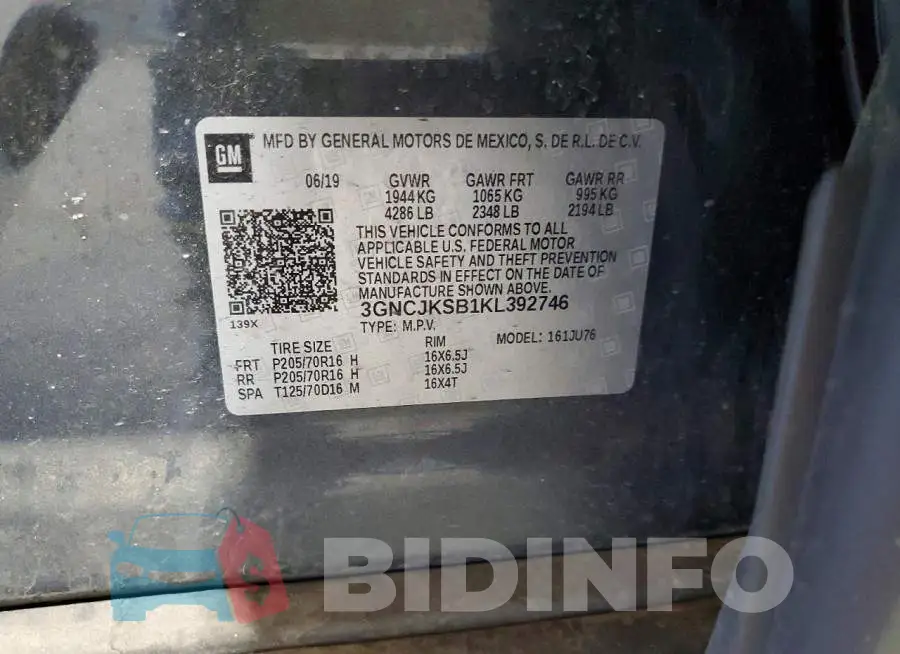 3GNCJKSB1KL392746 Photo# 13