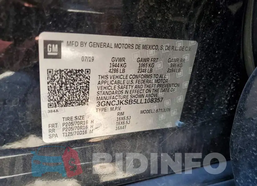 3GNCJKSB5LL108357 Photo# 13