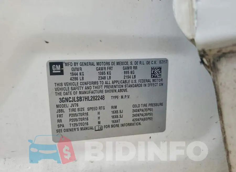 3GNCJLSB7HL282248 Photo# 12