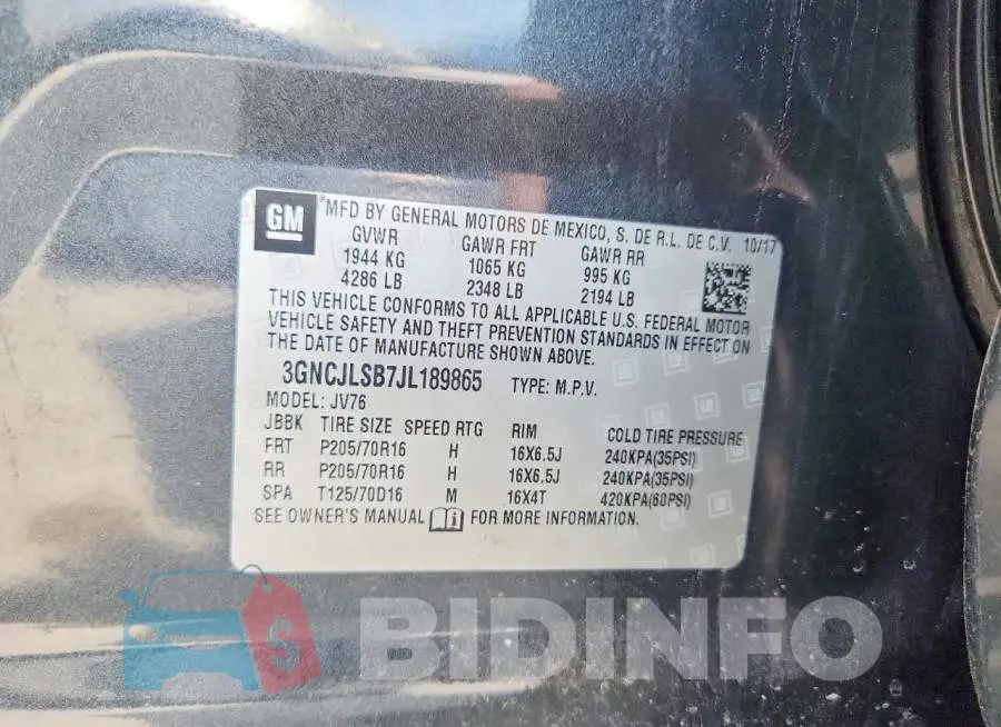 3GNCJLSB7JL189865 Photo# 13