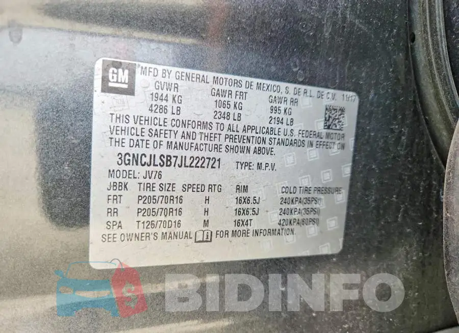 3GNCJLSB7JL222721 Photo# 14
