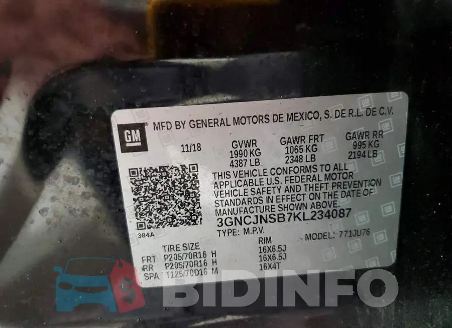 3GNCJNSB7KL234087 Photo# 14