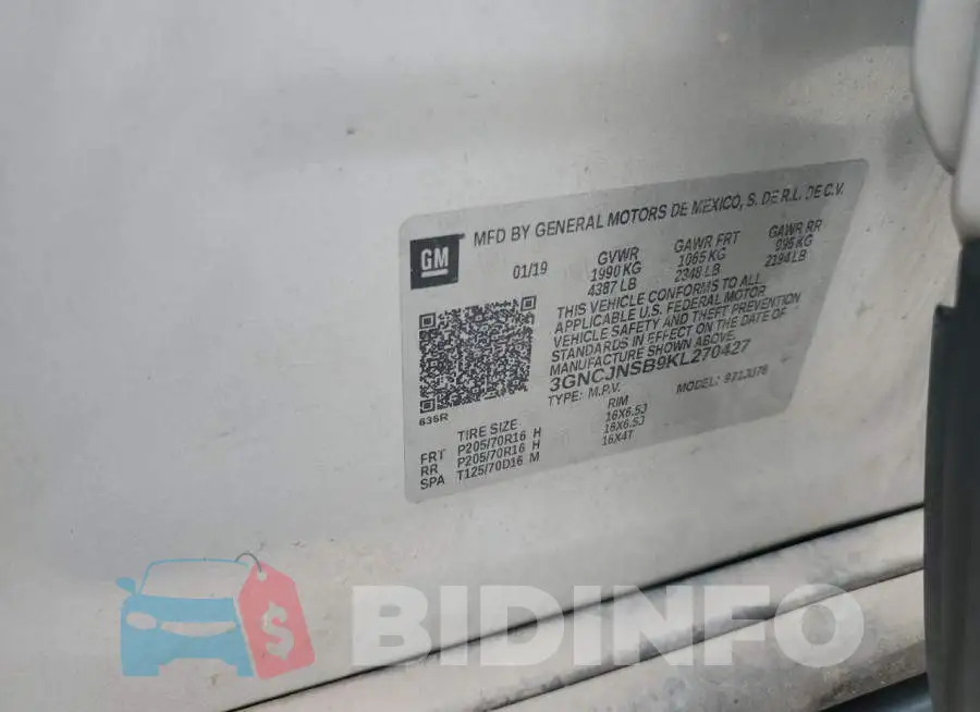 3GNCJNSB9KL270427 Photo# 12
