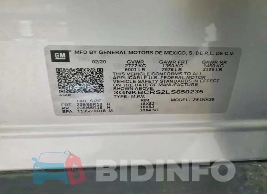 3GNKBCRS2LS650235 Photo# 12