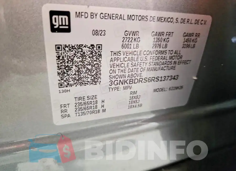 3GNKBDRS6RS137343 Photo# 13