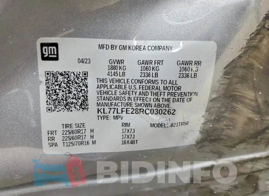KL77LFE28RC030262 Photo# 13