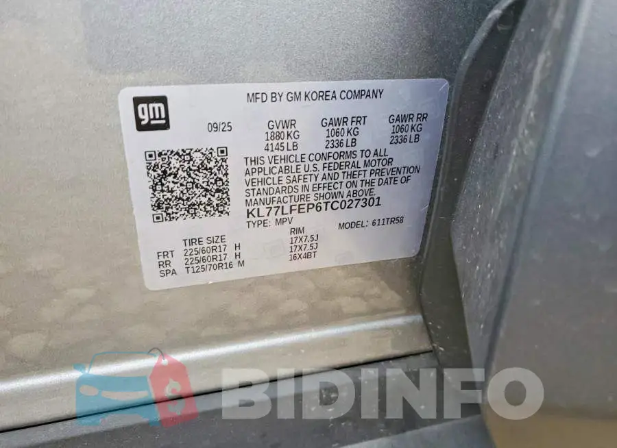 KL77LFEP6TC027301 Photo# 13