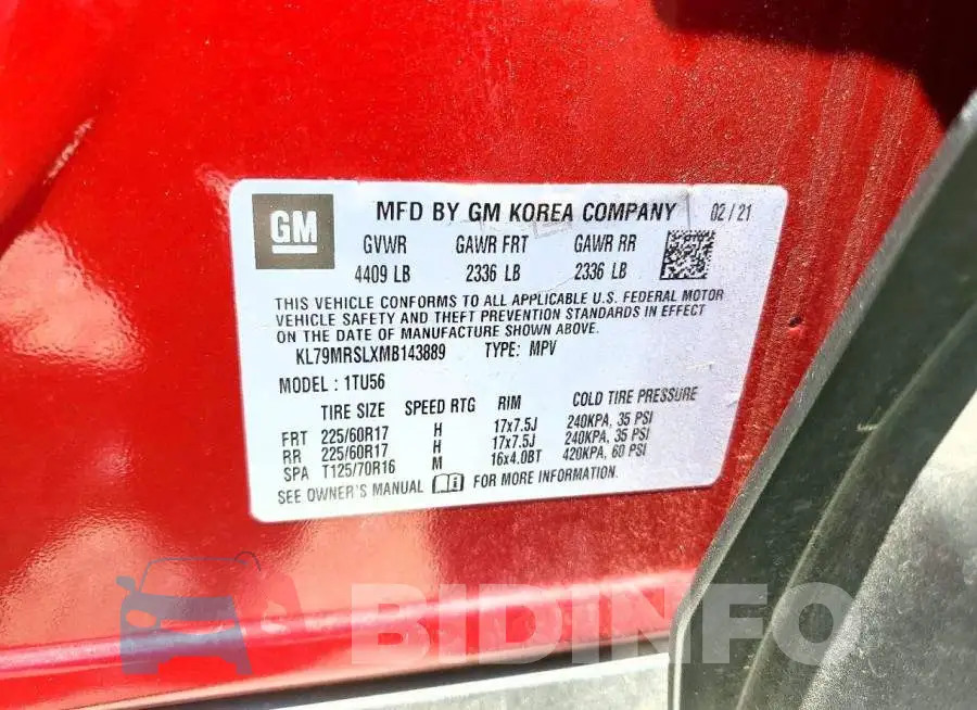 KL79MRSLXMB143889 Photo# 14