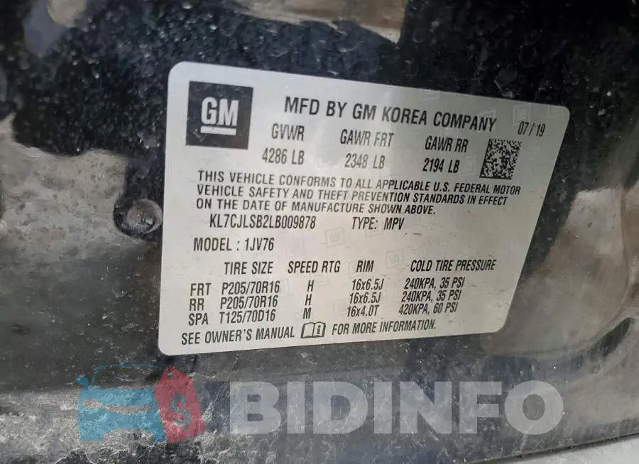 KL7CJLSB2LB009878 Photo# 12