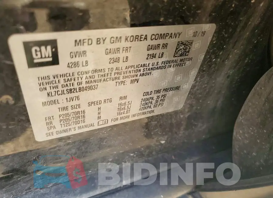 KL7CJLSB2LB049037 Photo# 12