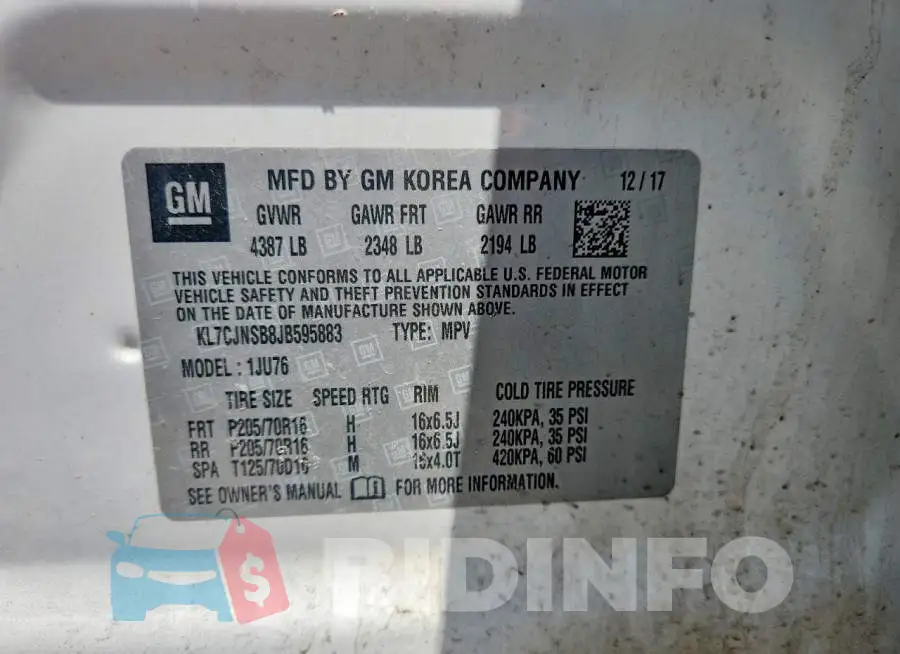 KL7CJNSB8JB595883 Photo# 13