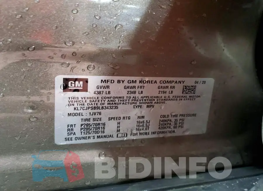 KL7CJPSB9LB343235 Photo# 13