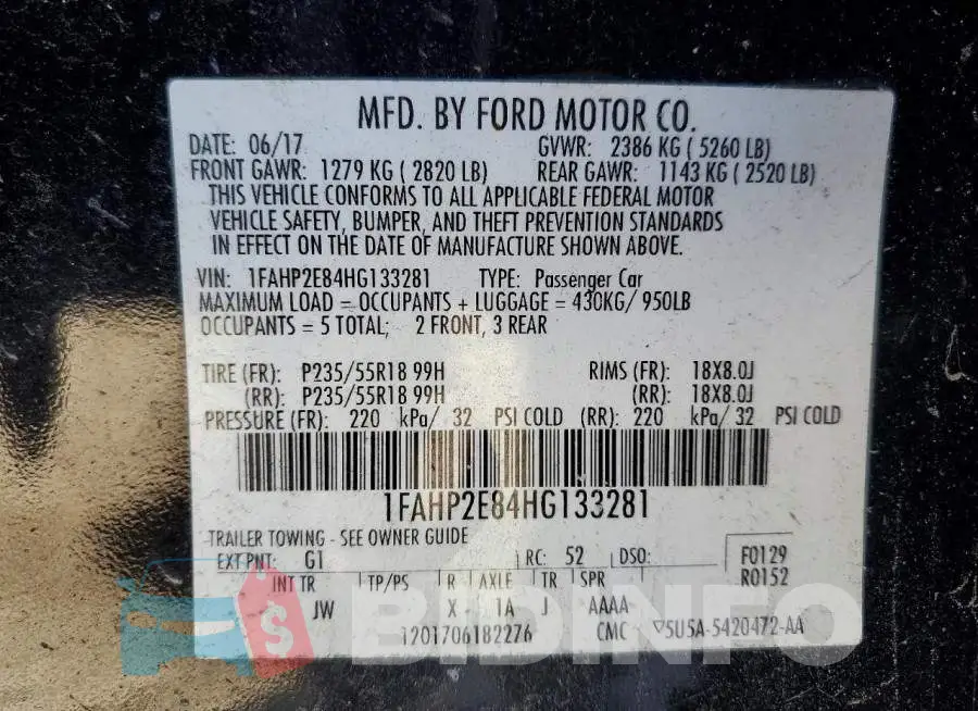 1FAHP2E84HG133281 Photo# 13