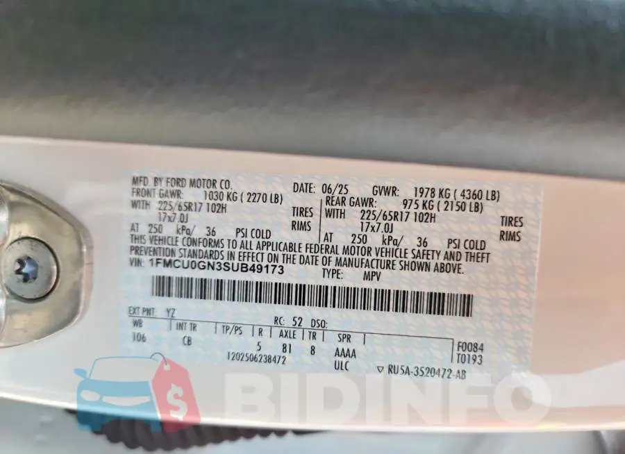 1FMCU0GN3SUB49173 Photo# 12
