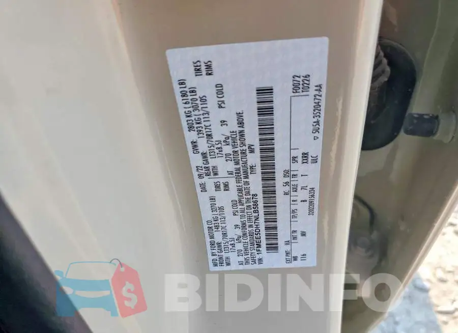 1FMEE5DH7NLB58678 Photo# 14