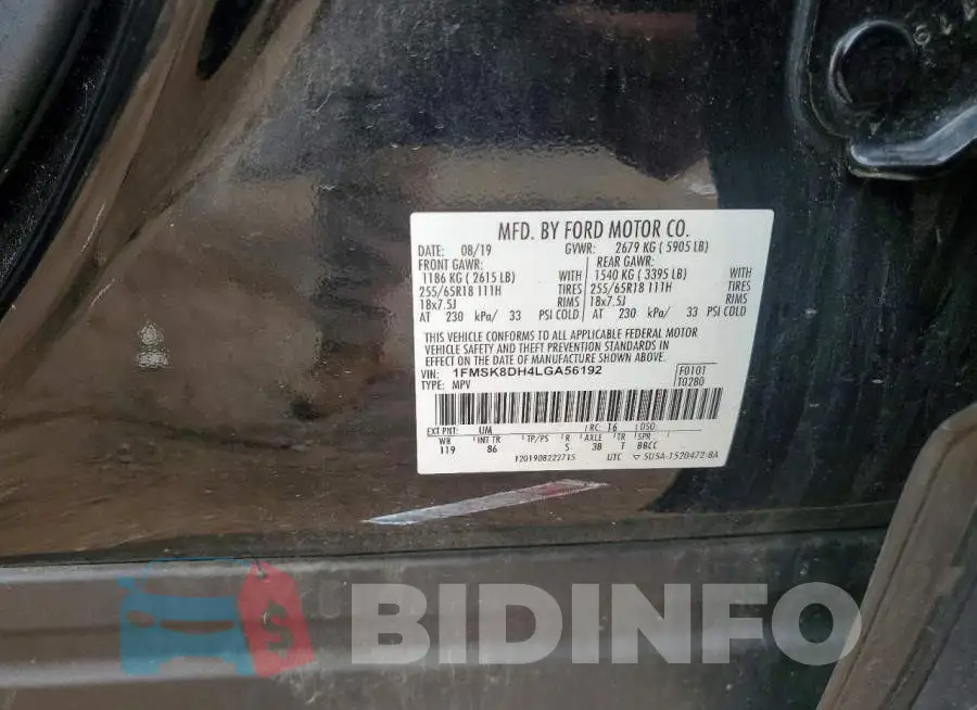 1FMSK8DH4LGA56192 Photo# 13