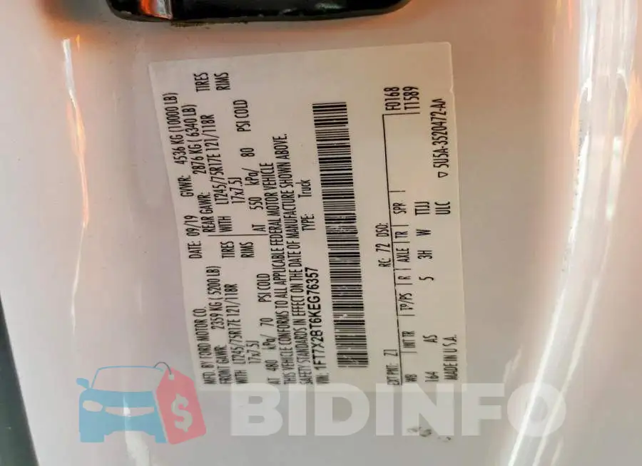 1FT7X2BT6KEG76357 Photo# 12