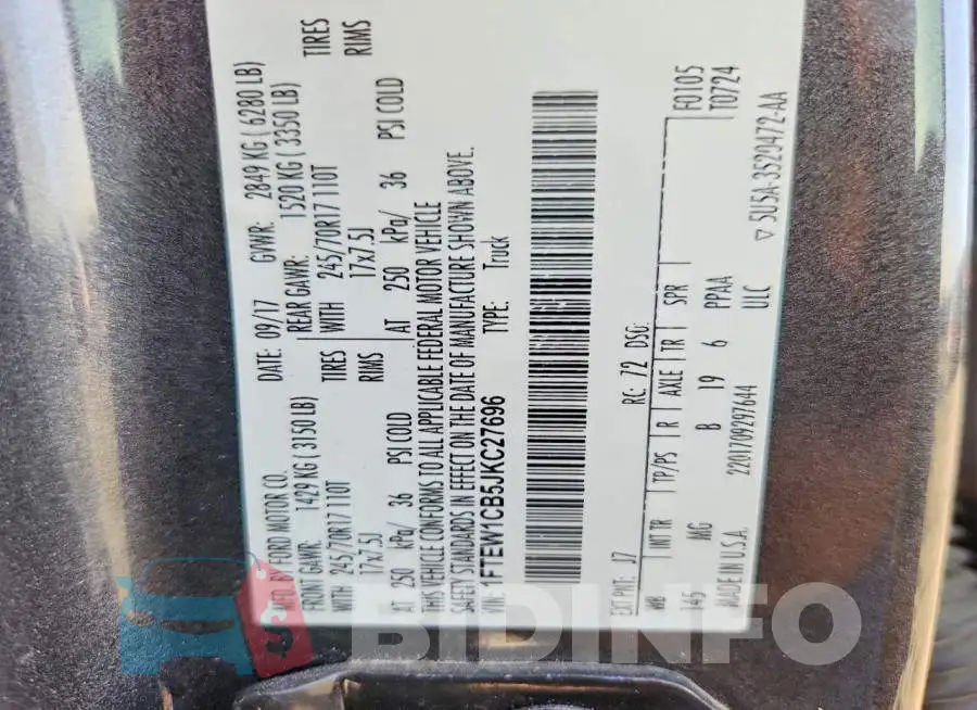 1FTEW1CB5JKC27696 Photo# 12