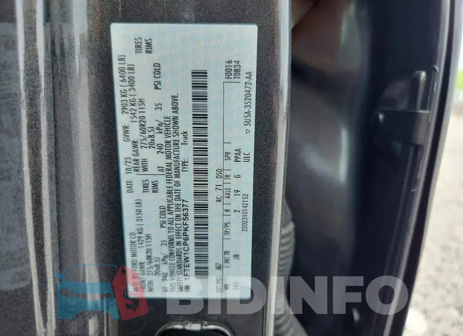 1FTEW1CP6PKF56377 Photo# 13