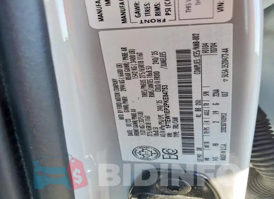 1FTEW1EP2PKE84753 Photo# 12