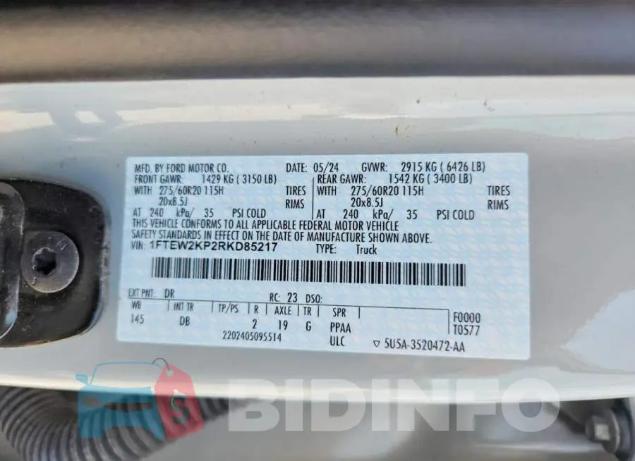 1FTEW2KP2RKD85217 Photo# 13