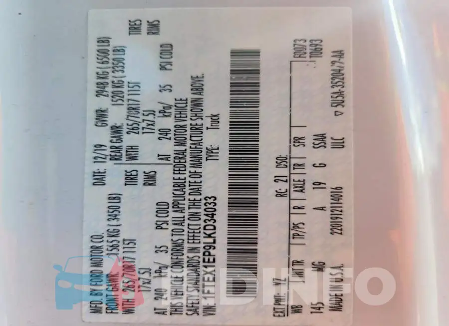 1FTEX1EP9LKD34033 Photo# 12