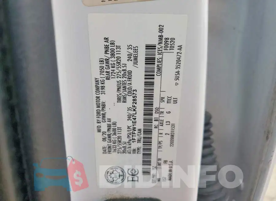 1FTFW1E47LKF28573 Photo# 13