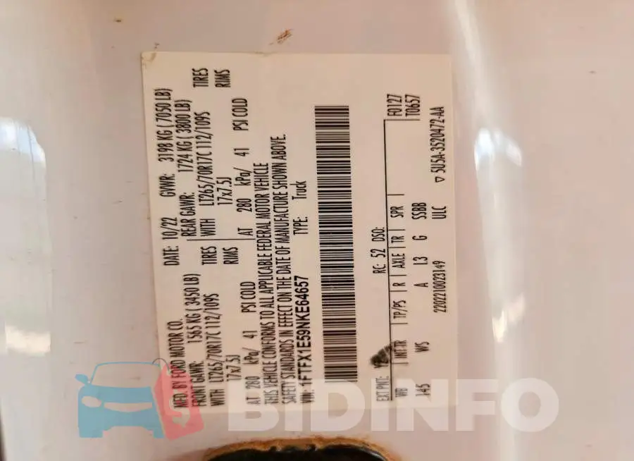 1FTFX1E59NKE64657 Photo# 12
