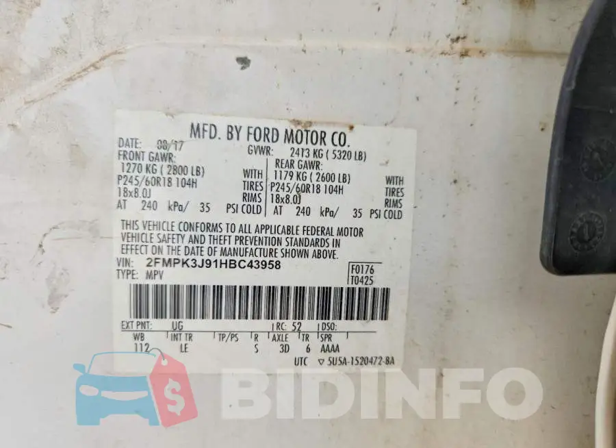 2FMPK3J91HBC43958 Photo# 13