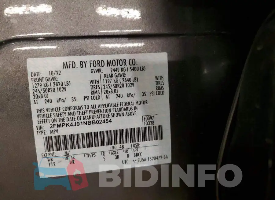 2FMPK4J91NBB02454 Photo# 13