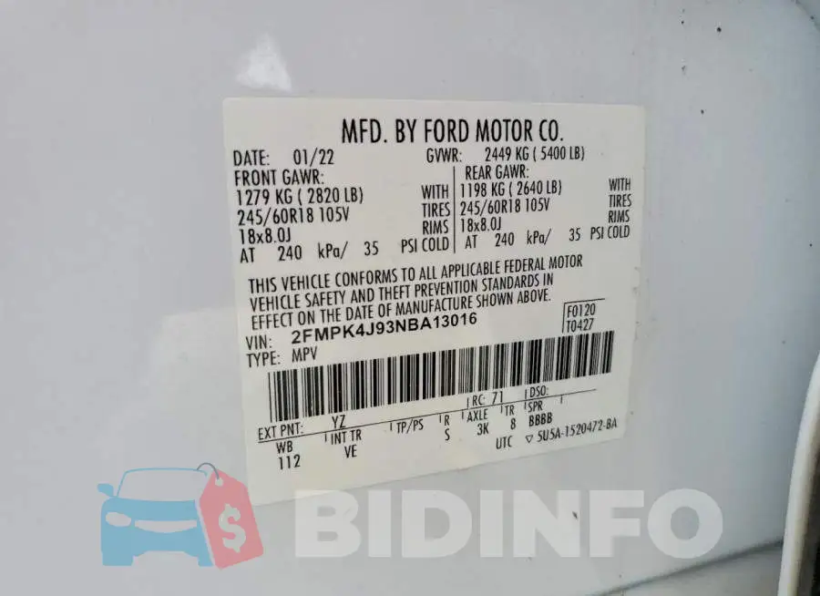 2FMPK4J93NBA13016 Photo# 13