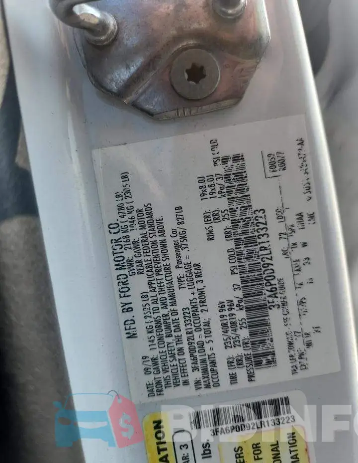 3FA6P0D92LR133223 Photo# 12