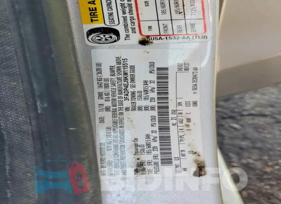 3FADP4EJ9KM115515 Photo# 12