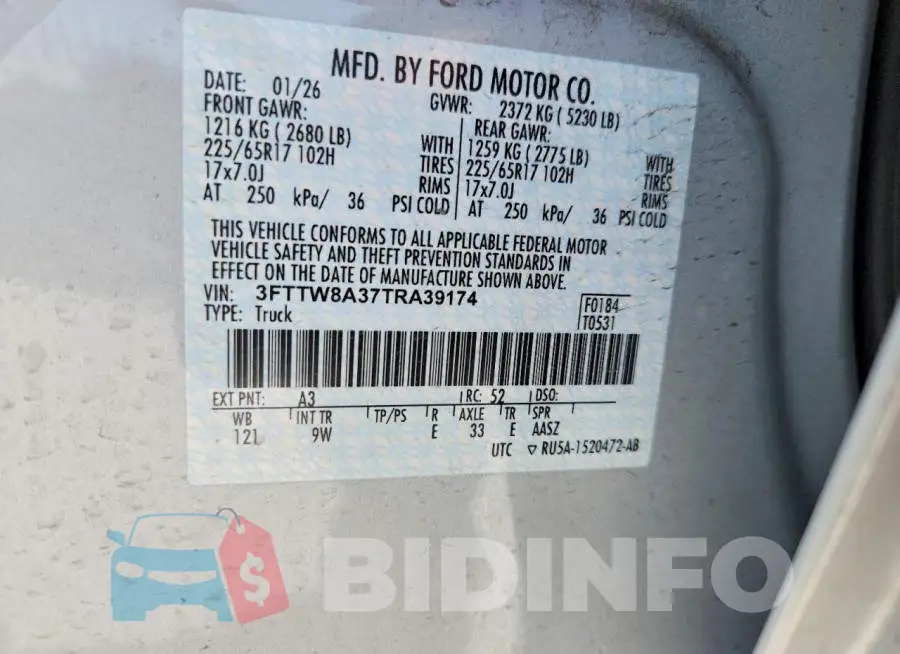 3FTTW8A37TRA39174 Photo# 13