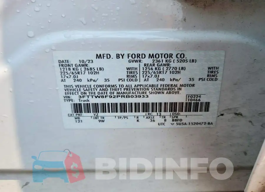 3FTTW8F92PRB03933 Photo# 12