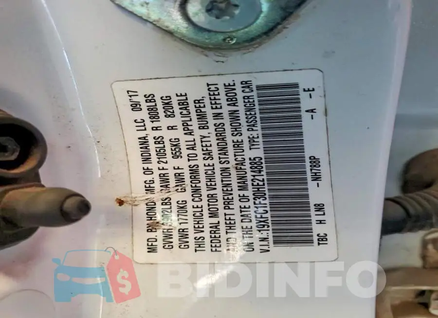 19XFC1F30HE214885 Photo# 12