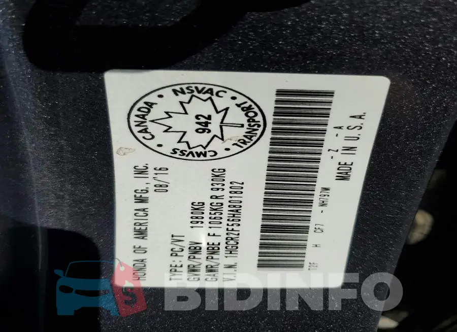 1HGCR2F56HA801802 Photo# 13