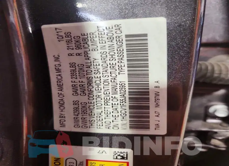 1HGCV1F55JA025951 Photo# 12