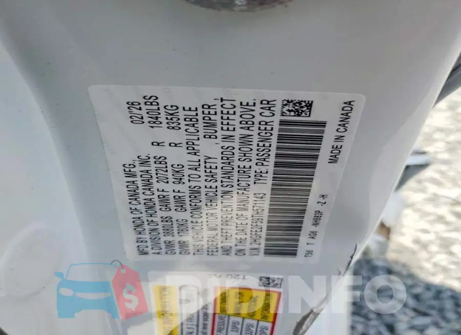 2HGFE2F59TH571143 Photo# 12
