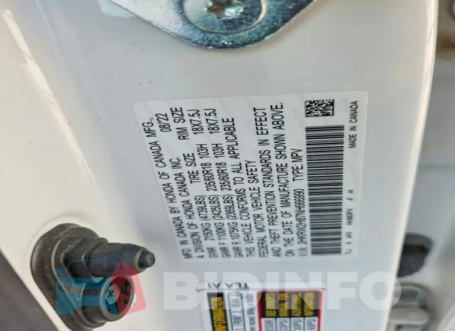 2HKRW2H87NH666990 Photo# 14